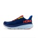 Hoka Clifton 9 Deep Blue Orange Women Yellow Men Sport Shoes