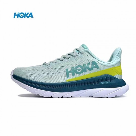 Hoka Mach 4 Green Yellow White Women Men Sport Shoes